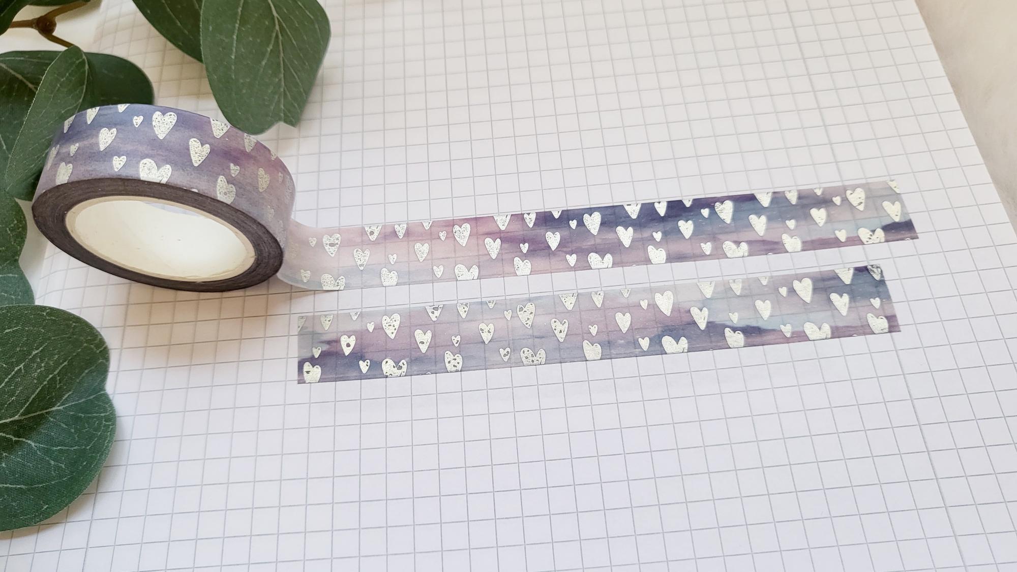 Washi Tape Hearts Watercolour